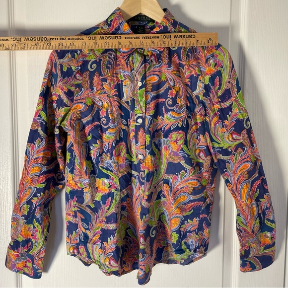 90's Lauren Ralph Lauren Paisley Blouse - Picture 5 of 11